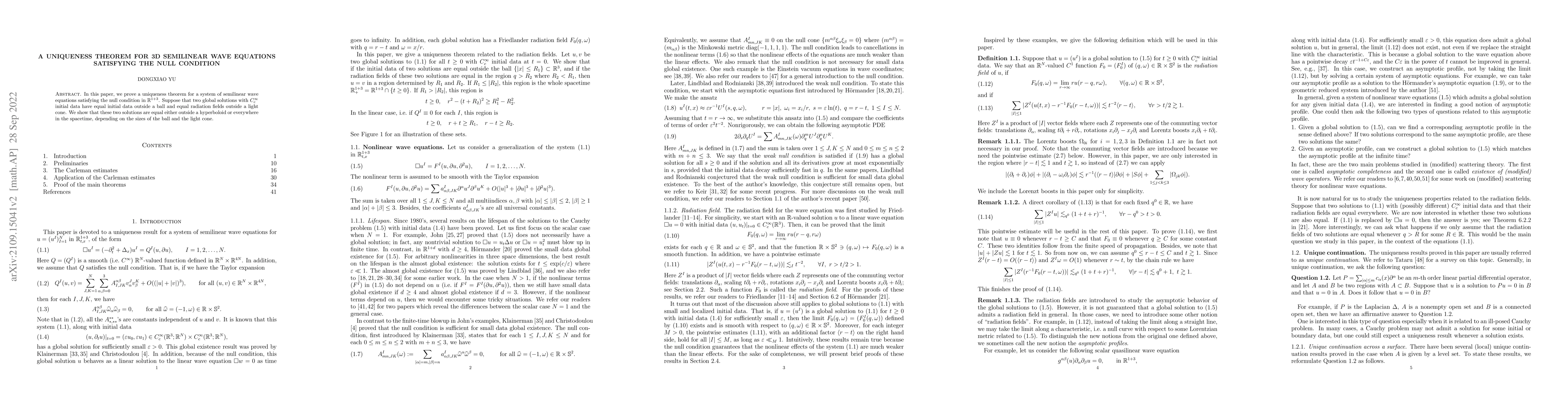 Thumbnail for A uniqueness theorem for 3D semilinear wave equations satisfying the
  null condition