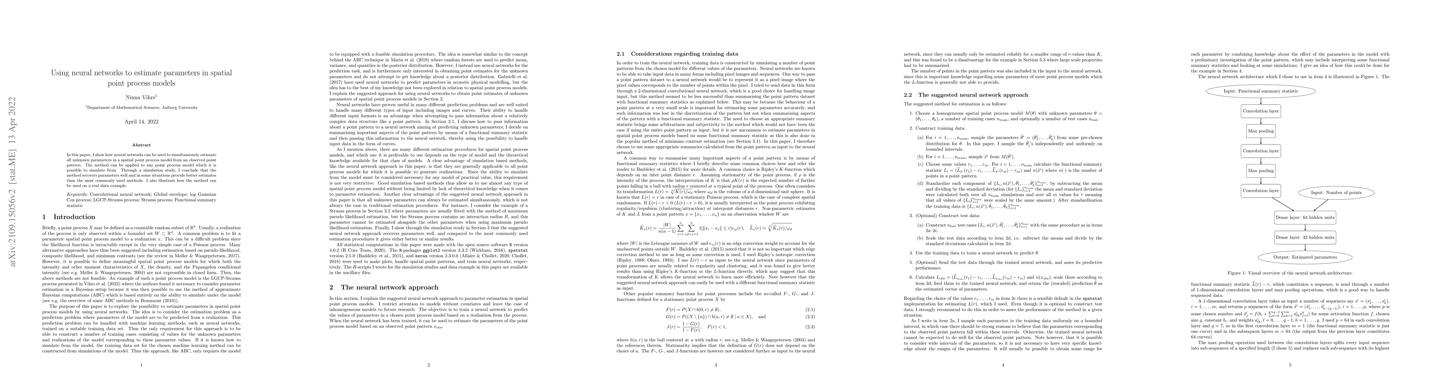 Thumbnail for Using neural networks to estimate parameters in spatial point process
  models