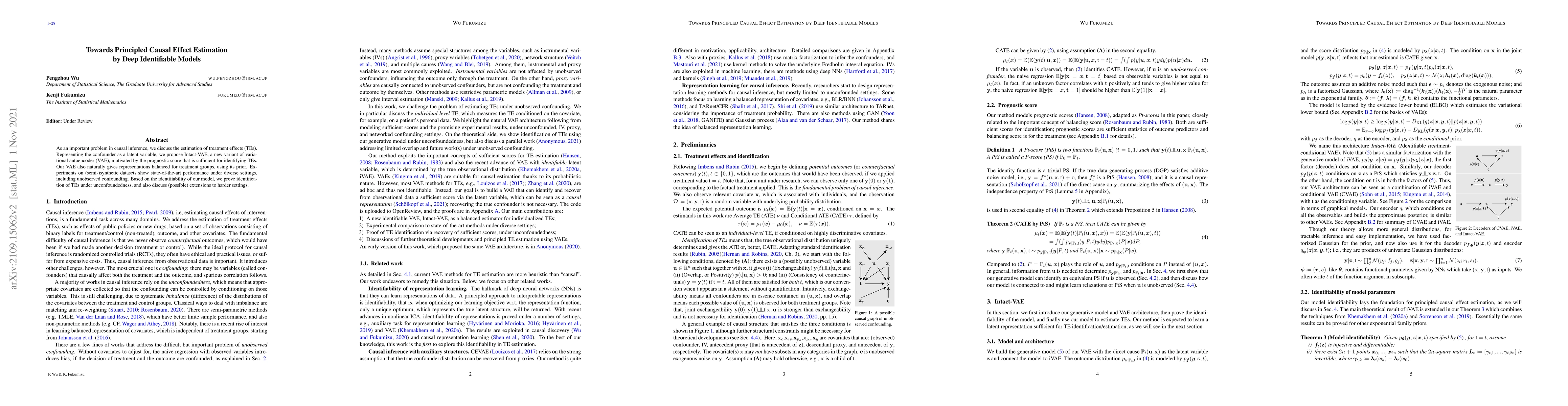 Thumbnail for Towards Principled Causal Effect Estimation by Deep Identifiable Models