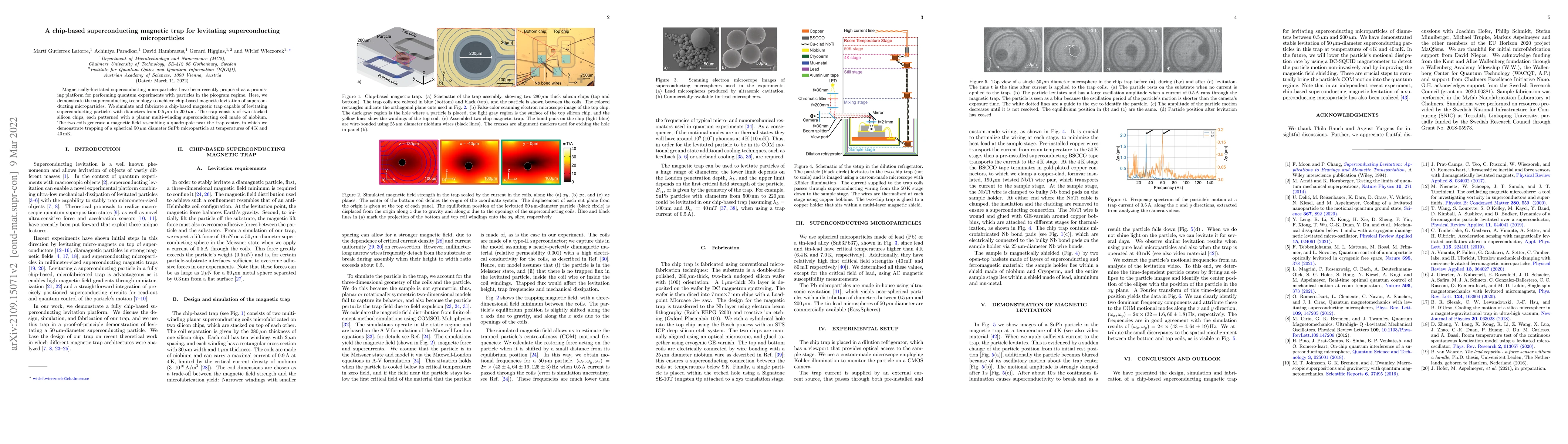 Thumbnail for A chip-based superconducting magnetic trap for levitating
  superconducting microparticles