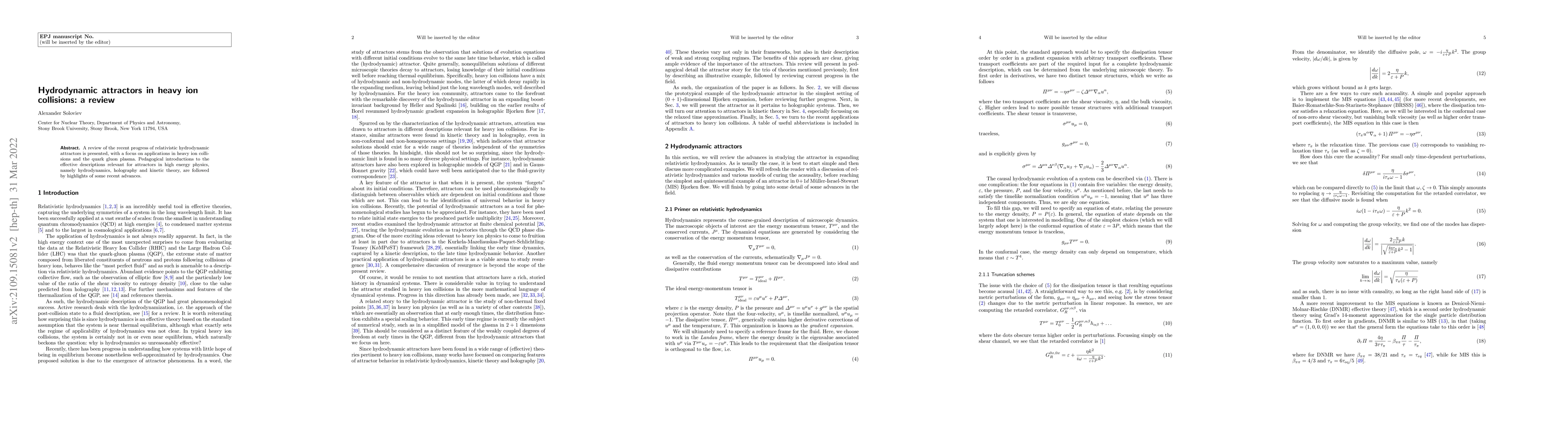 Thumbnail for Hydrodynamic attractors in heavy ion collisions: a review