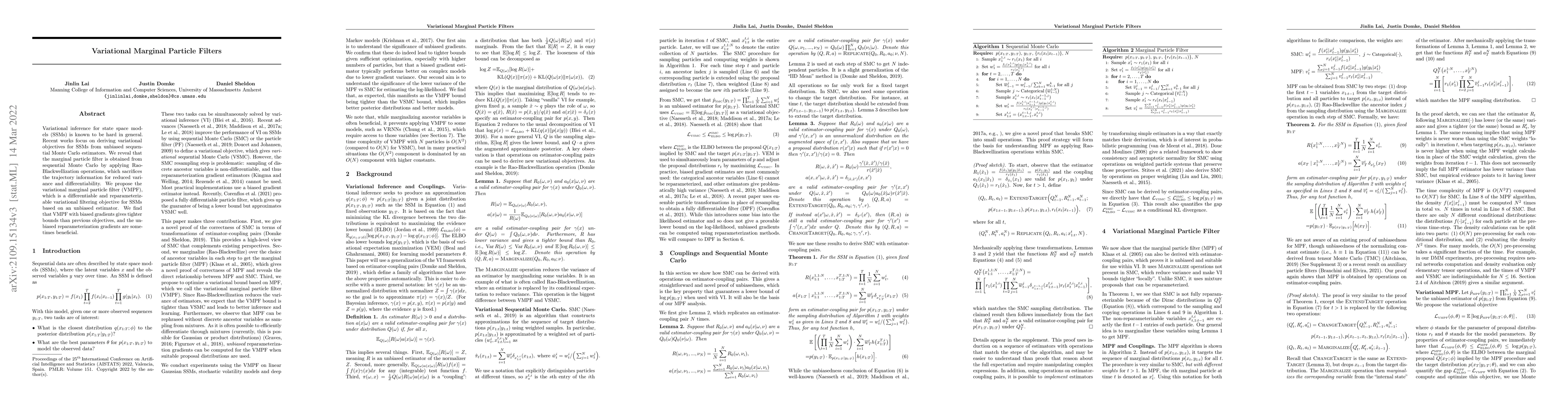 Thumbnail for Variational Marginal Particle Filters
