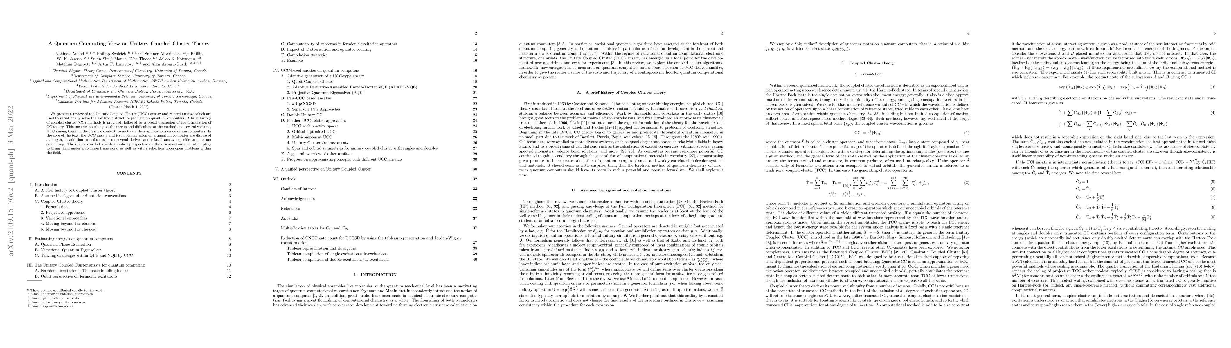 Thumbnail for A Quantum Computing View on Unitary Coupled Cluster Theory