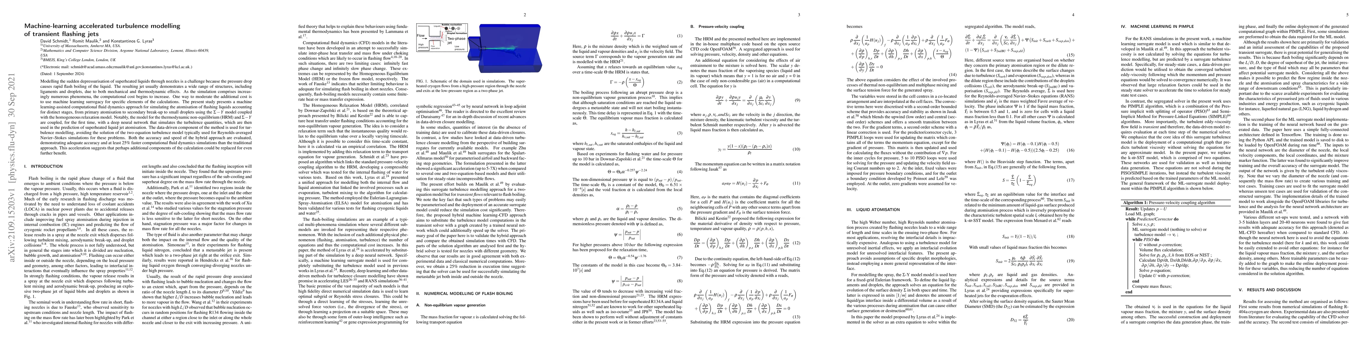 Thumbnail for Machine-learning accelerated turbulence modelling of transient flashing
  jets