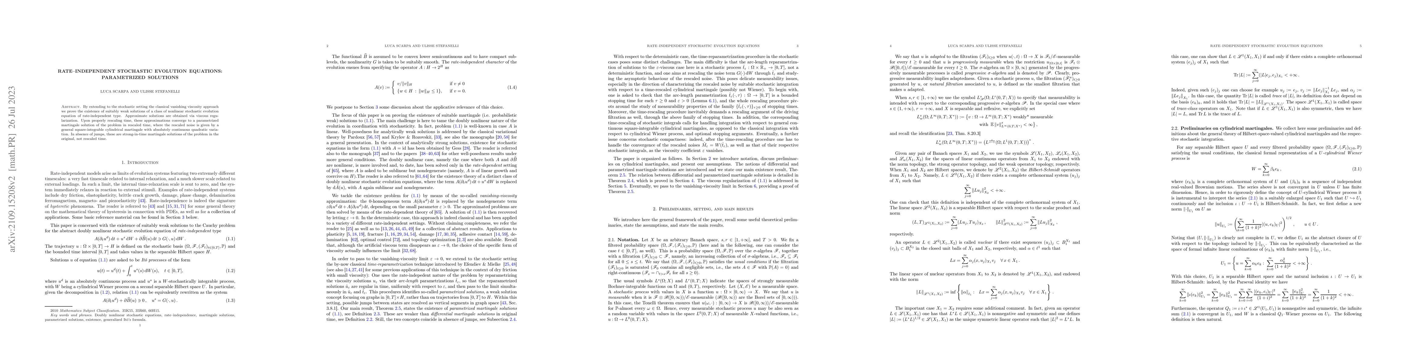 Thumbnail for Rate-independent stochastic evolution equations: parametrized solutions