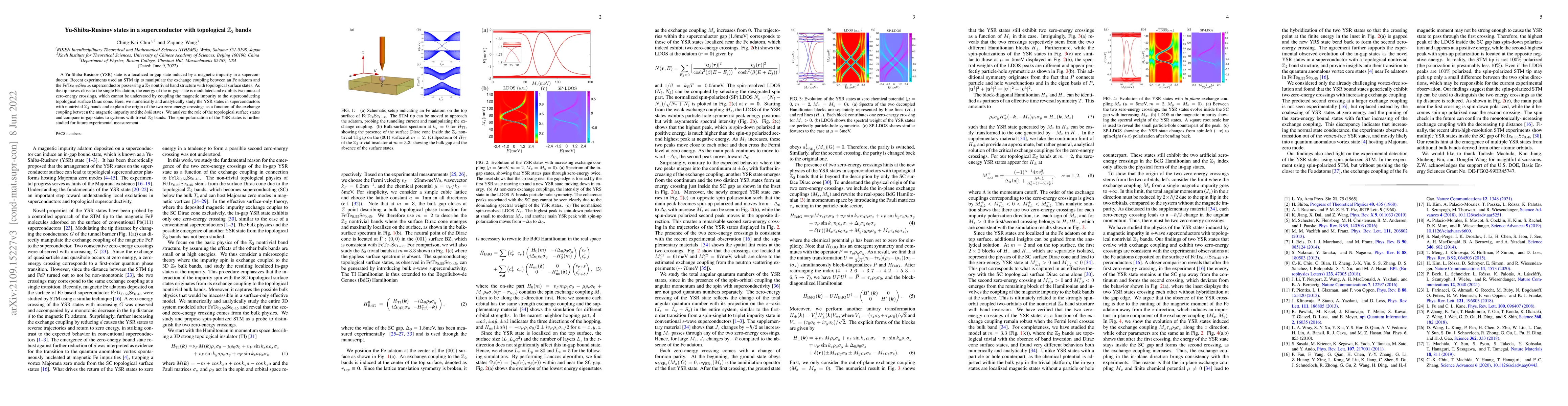 Thumbnail for Yu-Shiba-Rusinov states in a superconductor with topological Z2 bands
