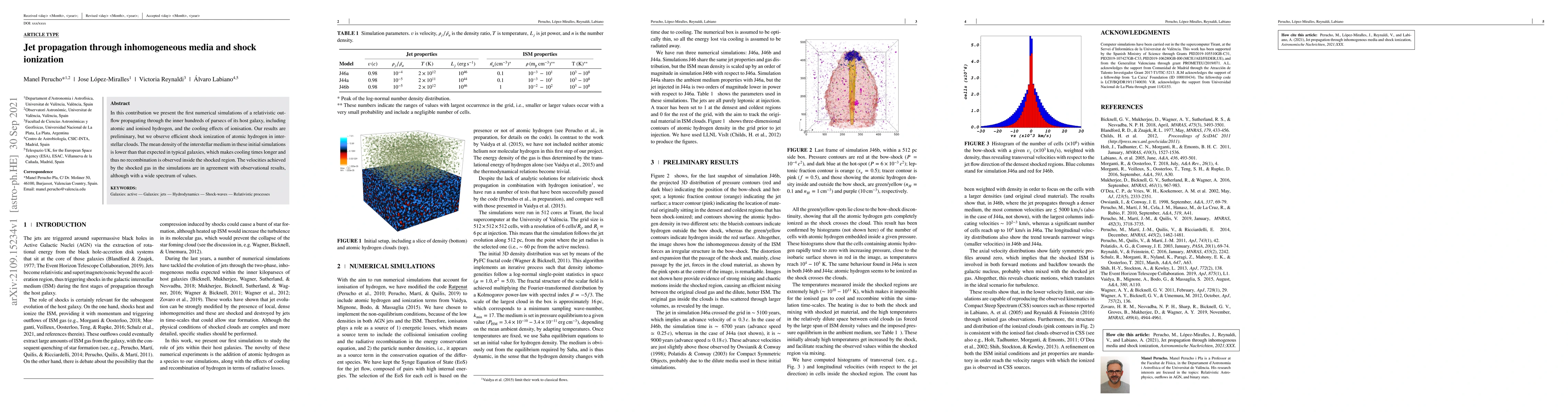 Thumbnail for Jet propagation through inhomogeneous media and shock ionization