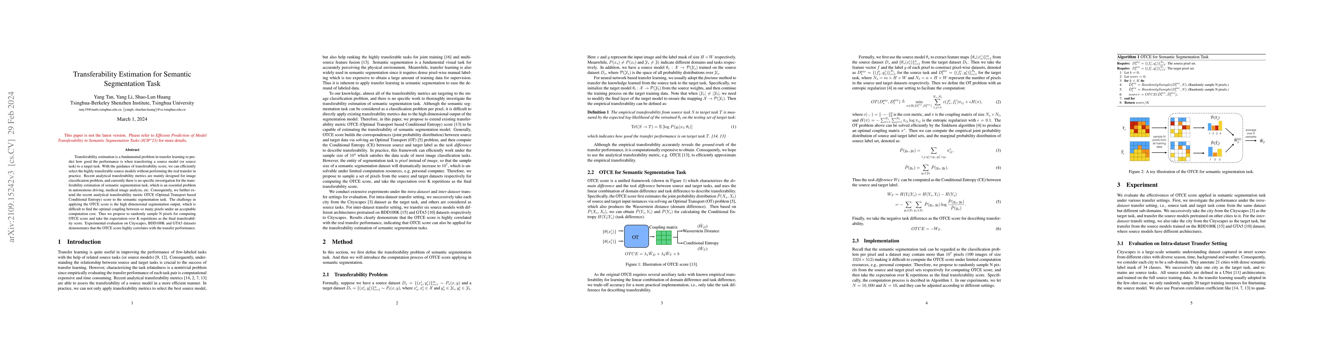Thumbnail for Transferability Estimation for Semantic Segmentation Task