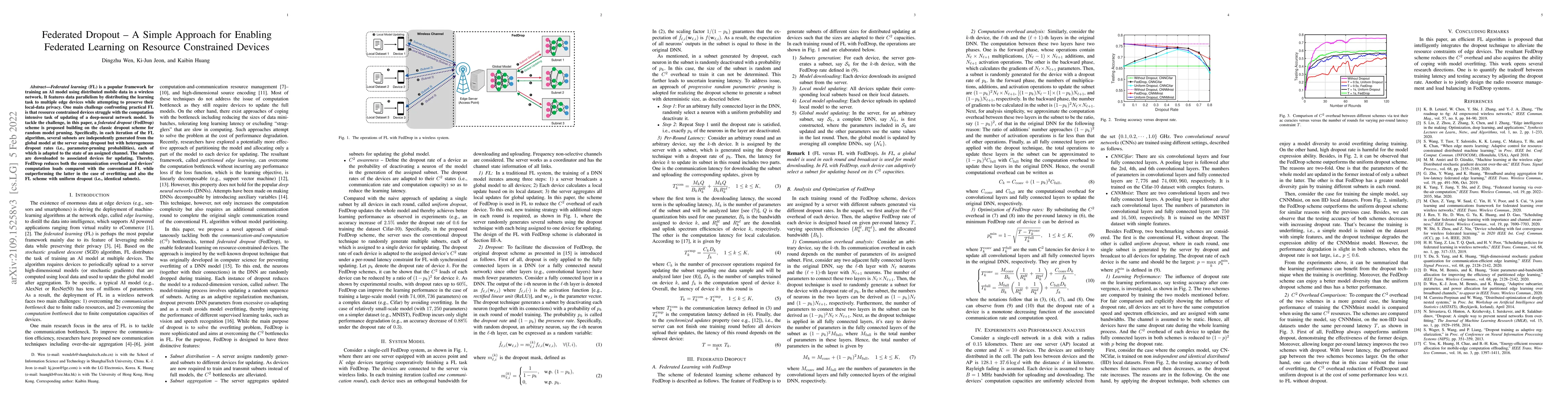 Thumbnail for Federated Dropout -- A Simple Approach for Enabling Federated Learning
  on Resource Constrained Devices