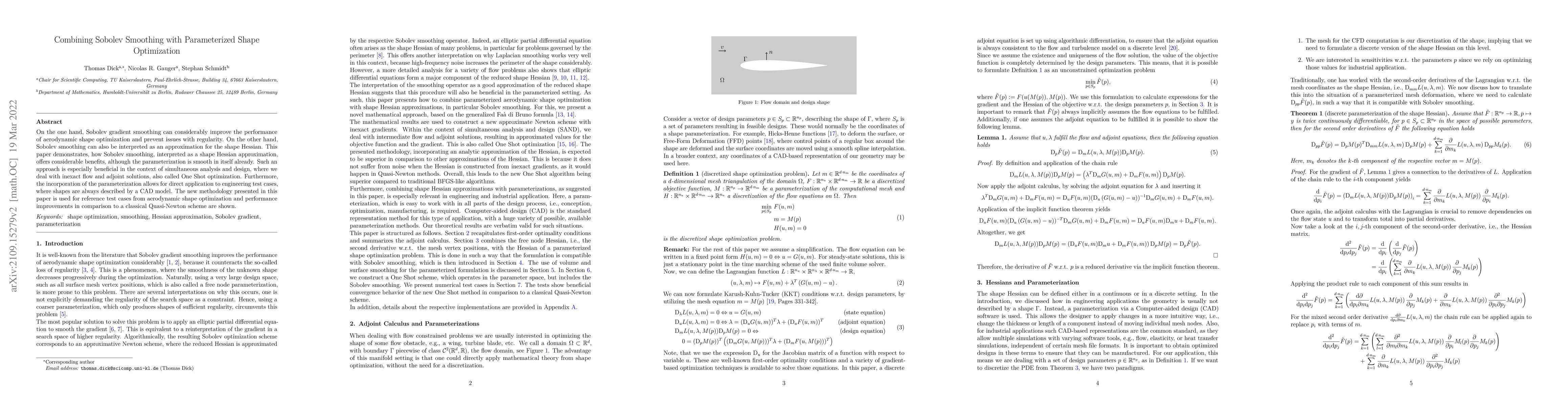 Thumbnail for Combining Sobolev Smoothing with Parameterized Shape Optimization
