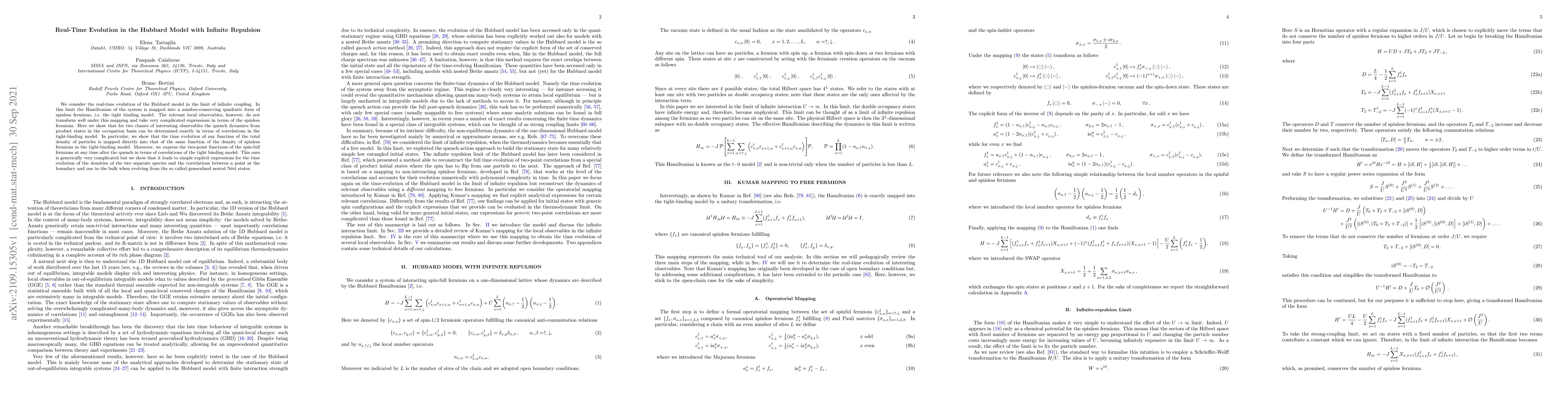 Thumbnail for Real-Time Evolution in the Hubbard Model with Infinite Repulsion