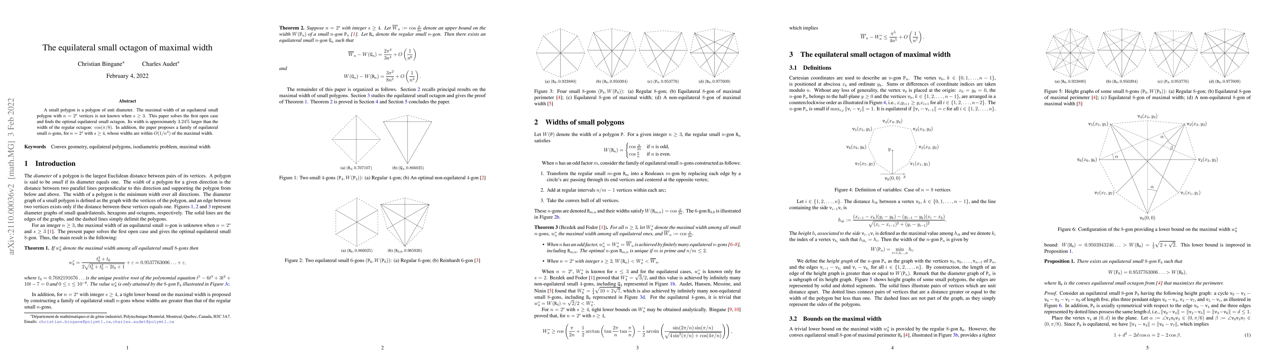 Thumbnail for The equilateral small octagon of maximal width