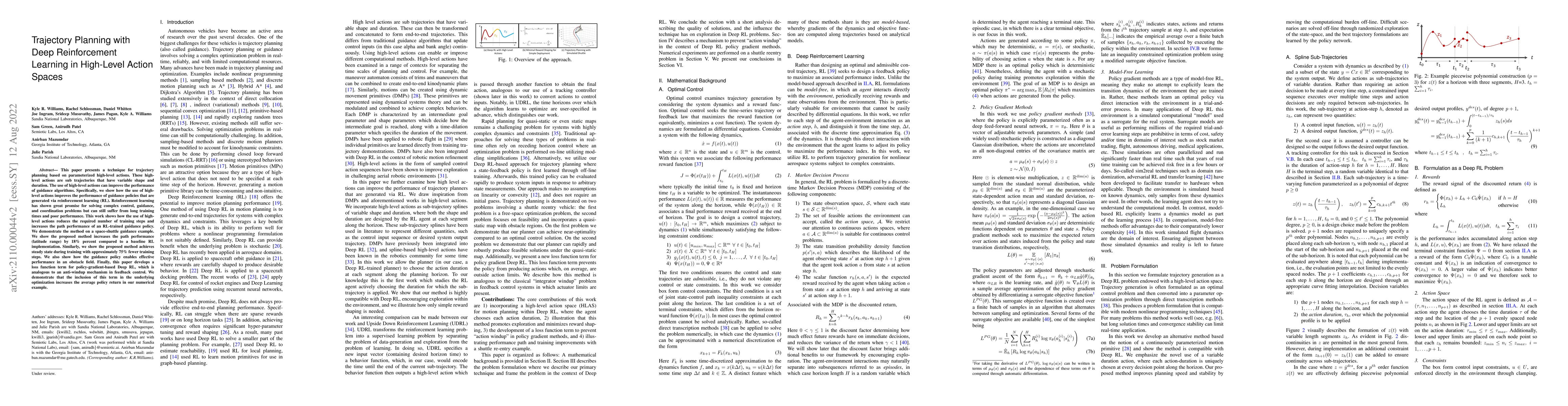 Thumbnail for Trajectory Planning with Deep Reinforcement Learning in High-Level
  Action Spaces