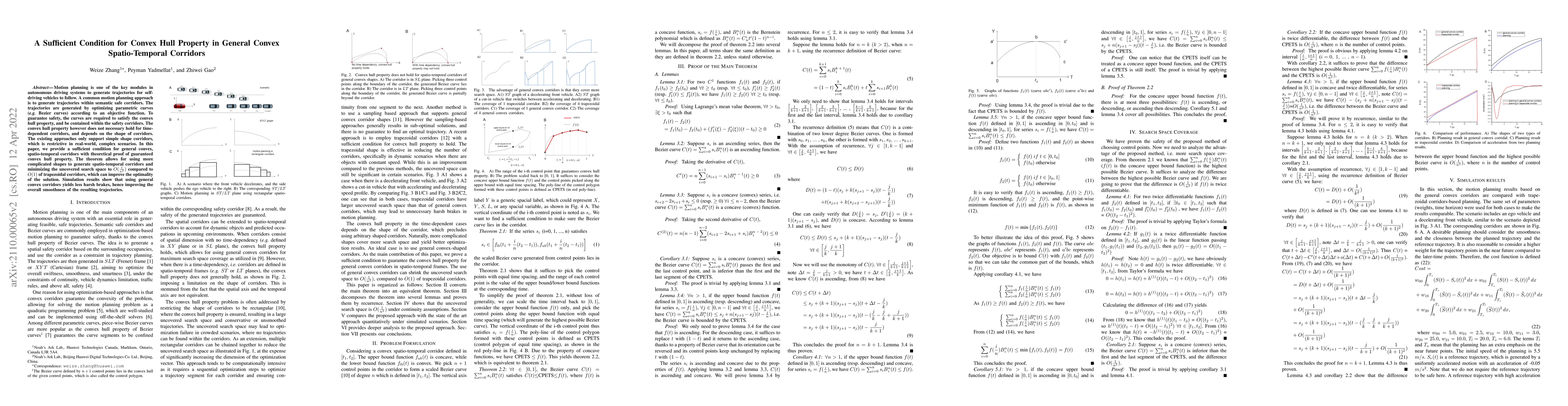 Thumbnail for A Sufficient Condition for Convex Hull Property in General Convex
  Spatio-Temporal Corridors