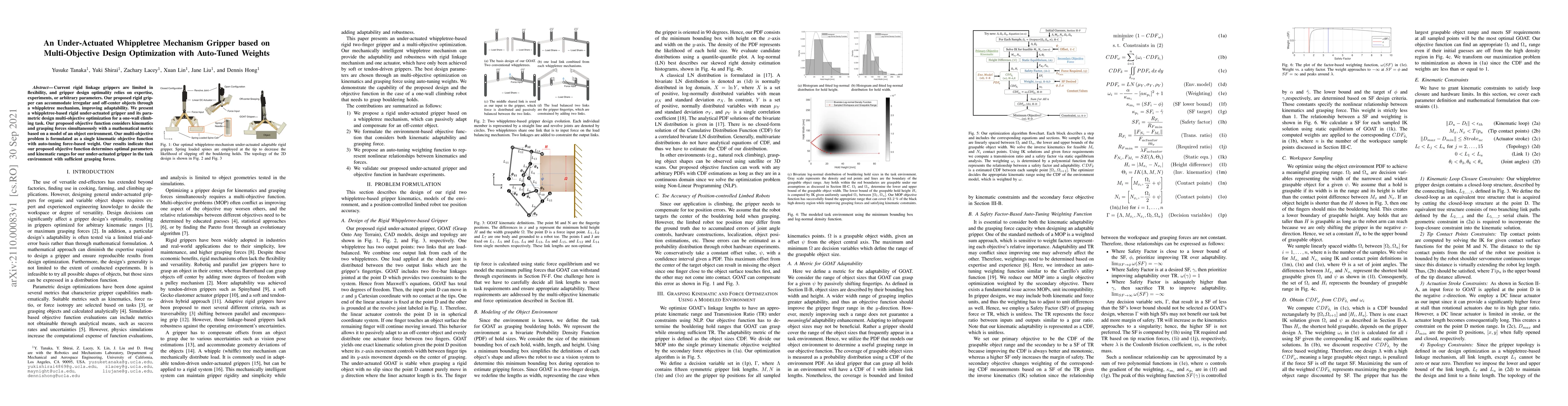 Thumbnail for An Under-Actuated Whippletree Mechanism Gripper based on Multi-Objective
  Design Optimization with Auto-Tuned Weights