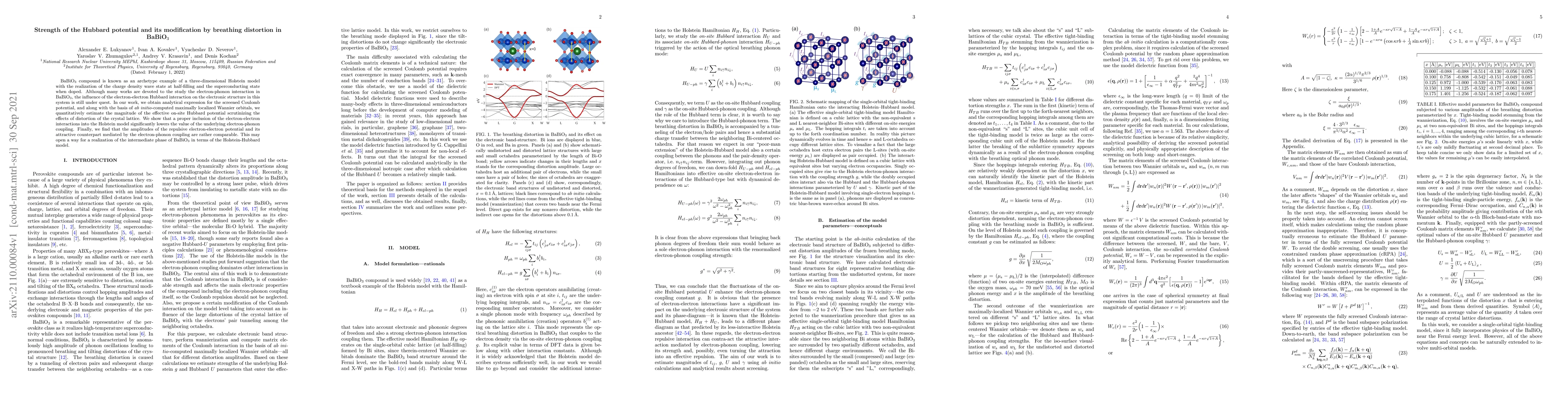 Thumbnail for Strength of the Hubbard potential and its modification by breathing
  distortion in $\text{BaBiO}_{3}$