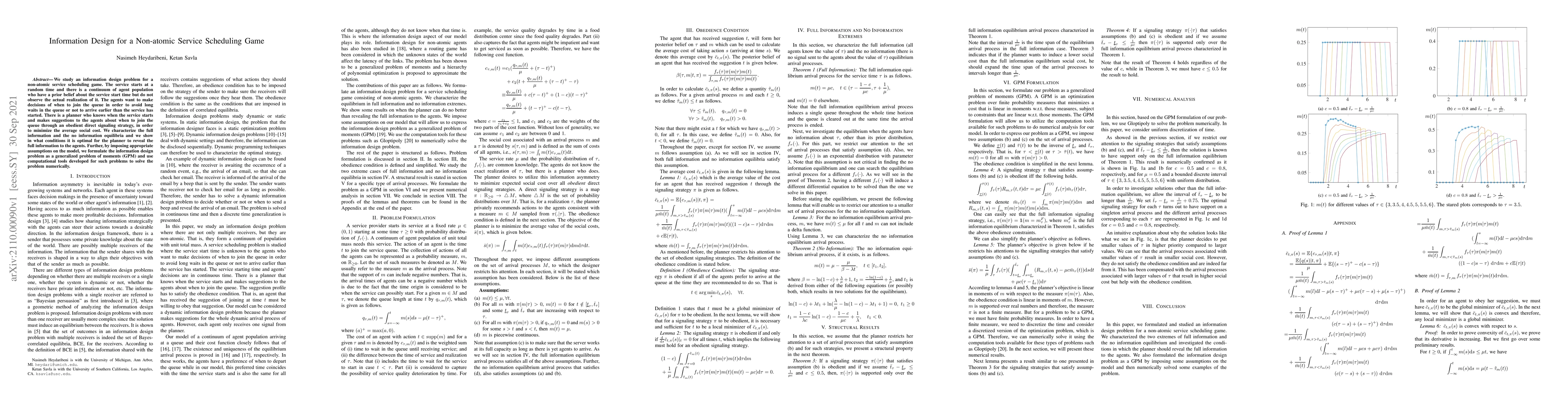 Thumbnail for Information Design for a Non-atomic Service Scheduling Game