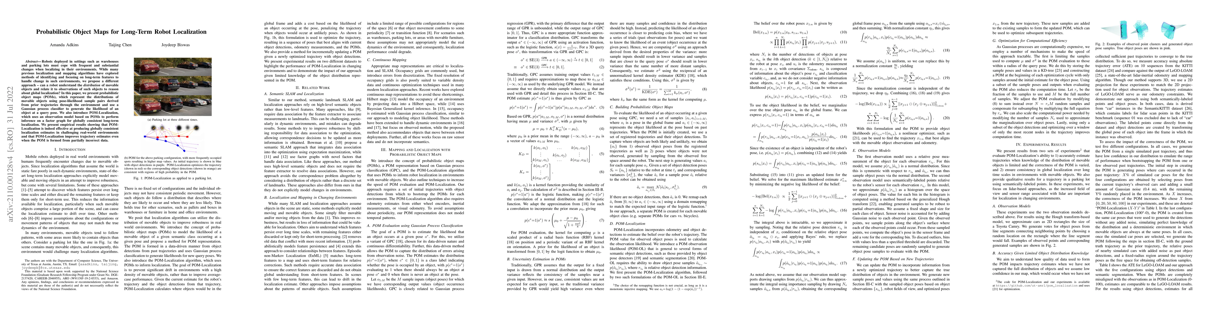 Thumbnail for Probabilistic Object Maps for Long-Term Robot Localization