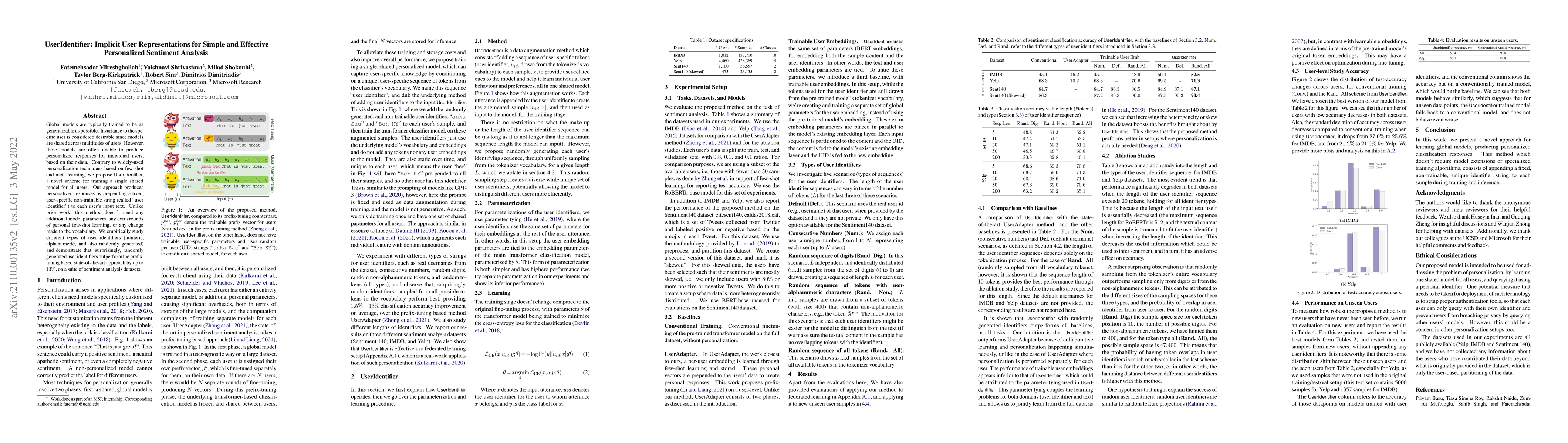 Thumbnail for UserIdentifier: Implicit User Representations for Simple and Effective
  Personalized Sentiment Analysis