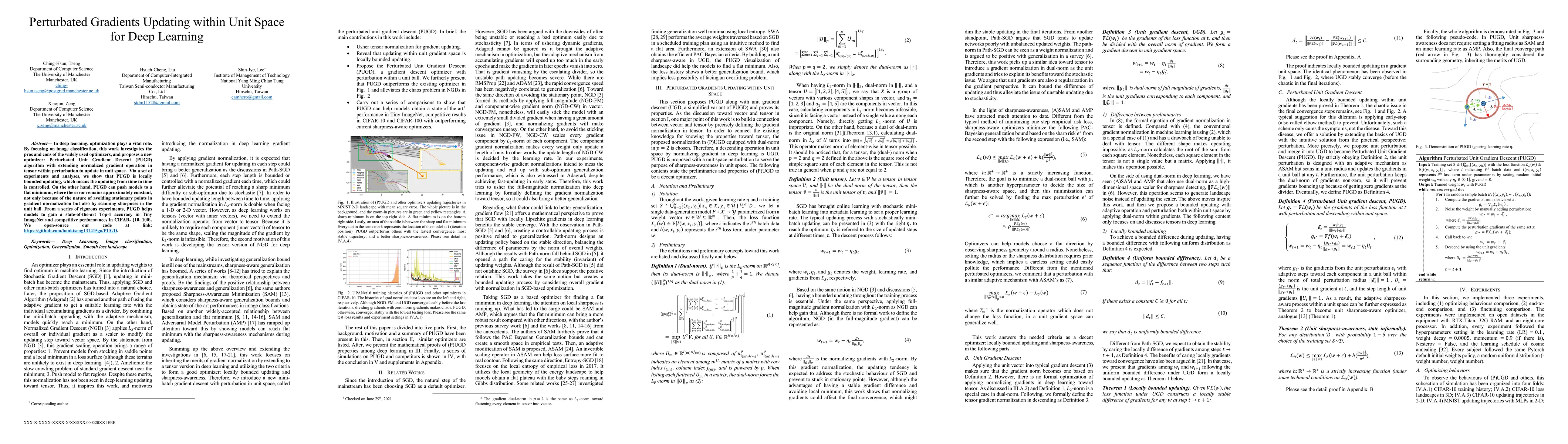 Thumbnail for Perturbated Gradients Updating within Unit Space for Deep Learning