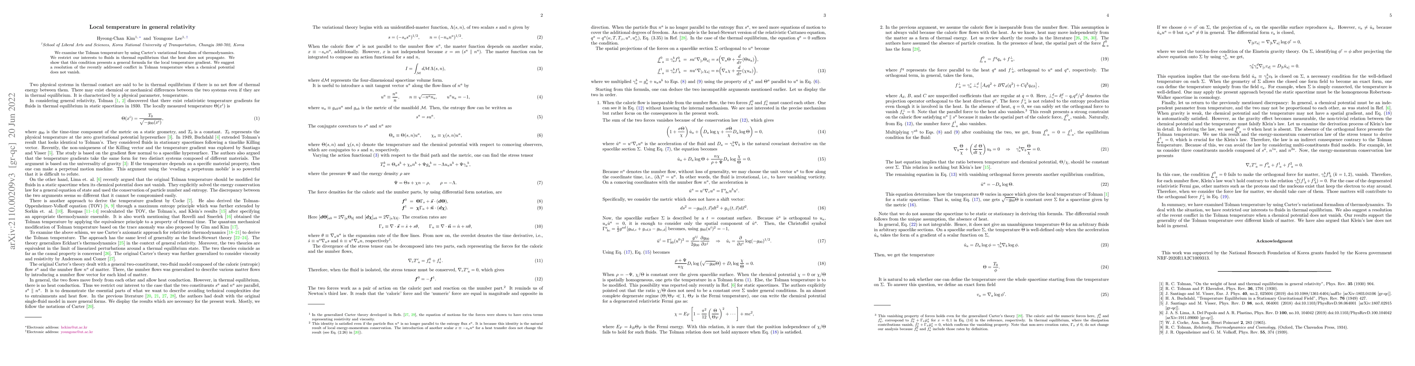 Thumbnail for Local temperature in general relativity