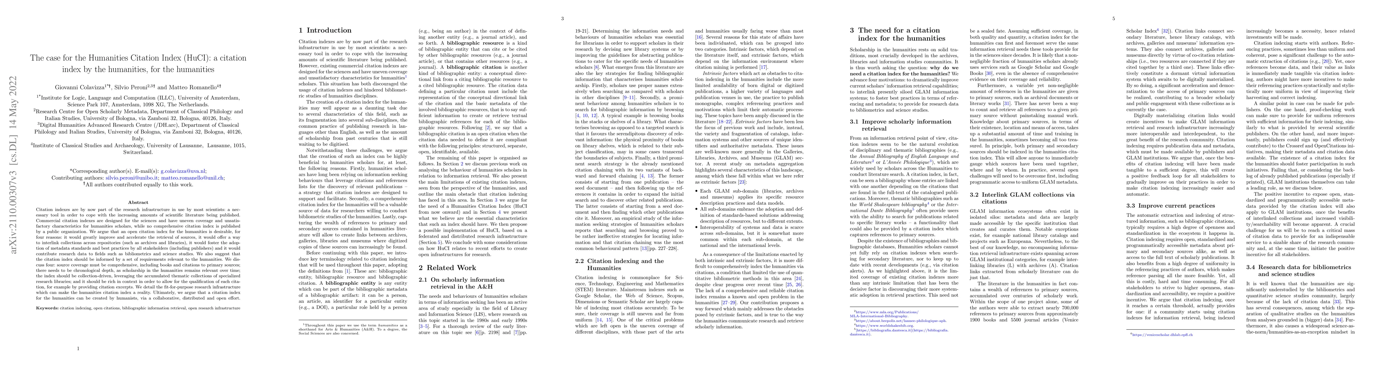 Thumbnail for The case for the Humanities Citation Index (HuCI): a citation index by
  the humanities, for the humanities