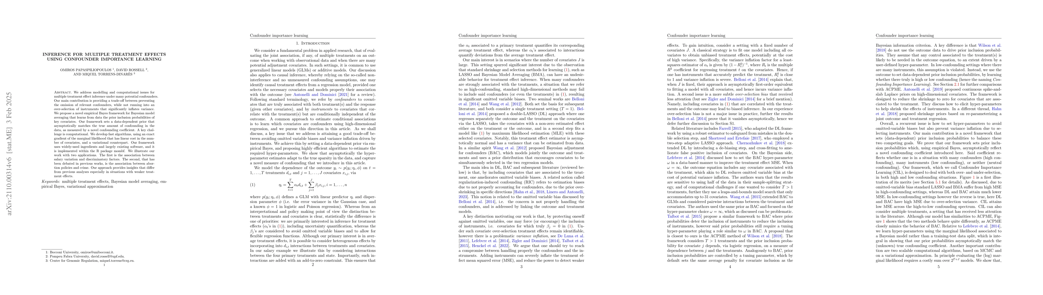 Thumbnail for Confounder importance learning for treatment effect inference