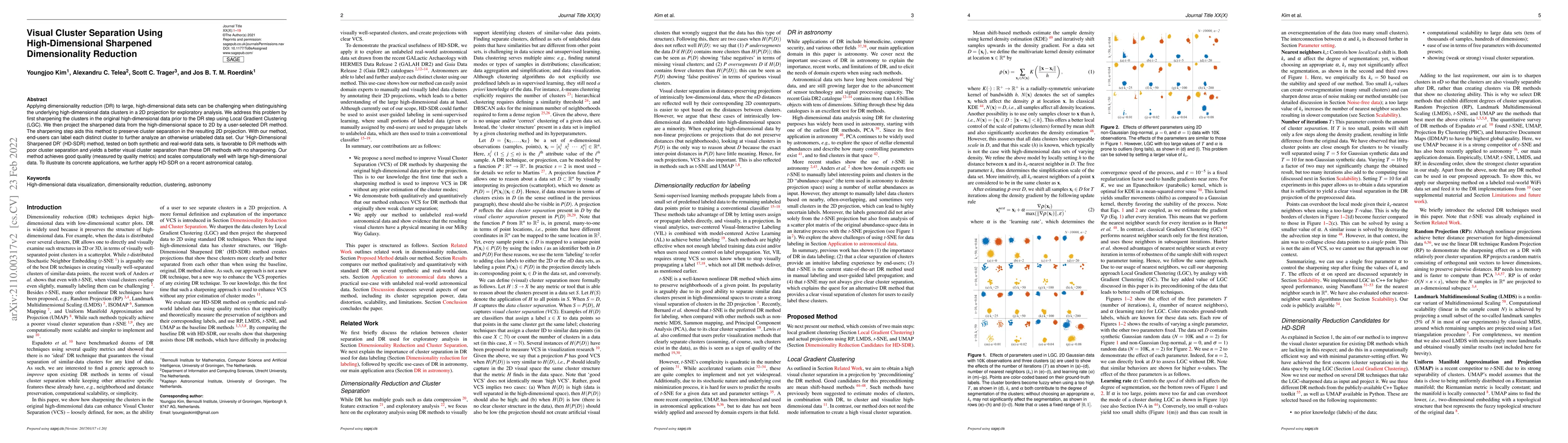 Thumbnail for Visual Cluster Separation Using High-Dimensional Sharpened
  Dimensionality Reduction