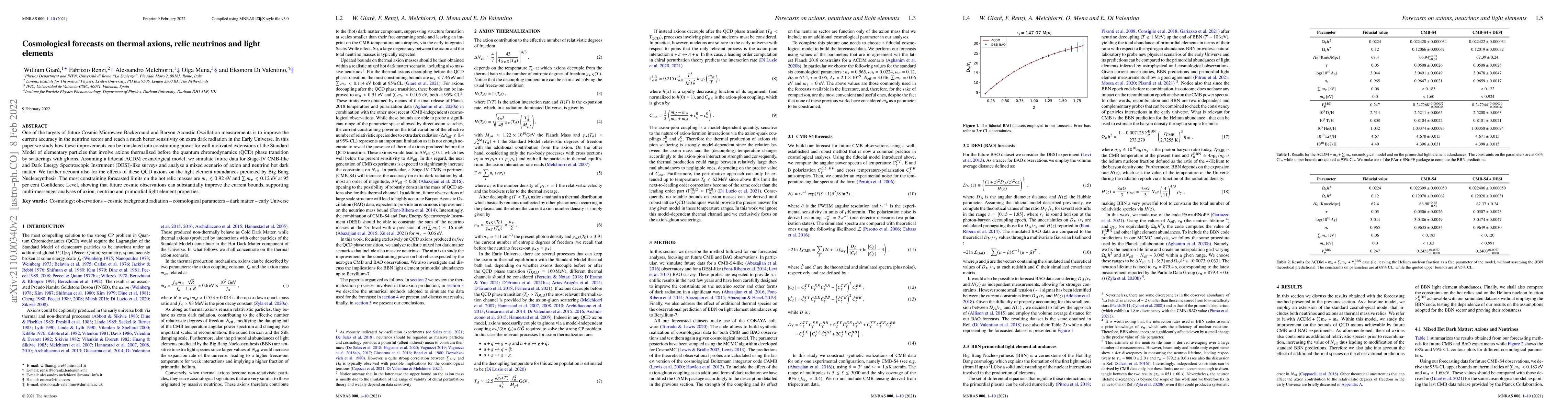 Thumbnail for Cosmological forecasts on thermal axions, relic neutrinos and light
  elements
