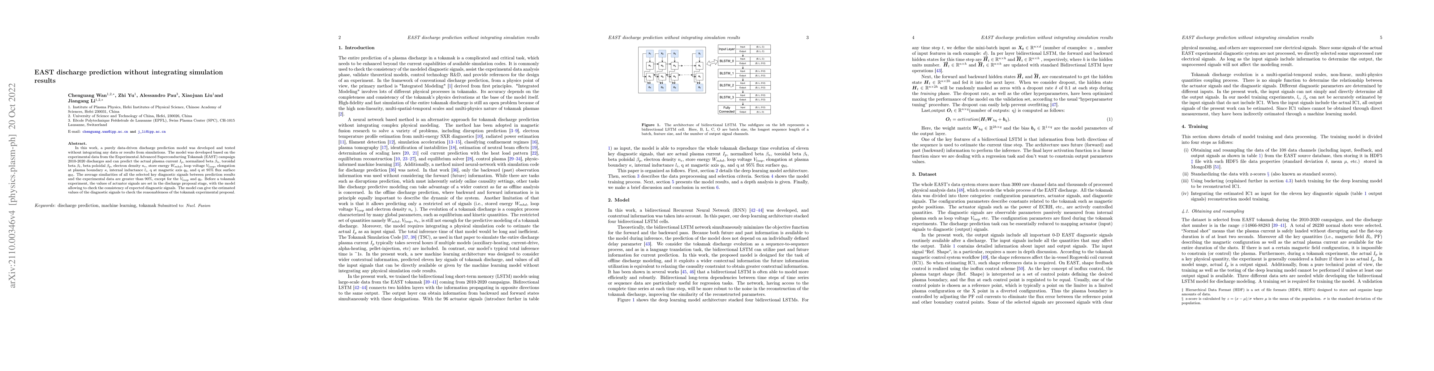 Thumbnail for EAST discharge prediction without integrating simulation results