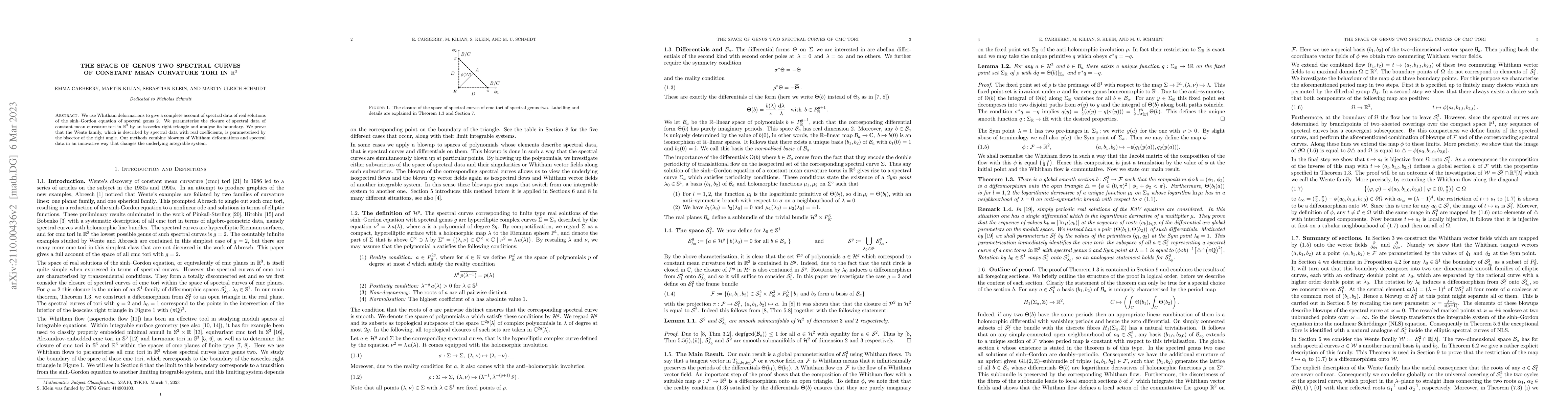 Thumbnail for The space of genus two spectral curves of constant mean curvature tori
  in $\mathbb{R}^3$