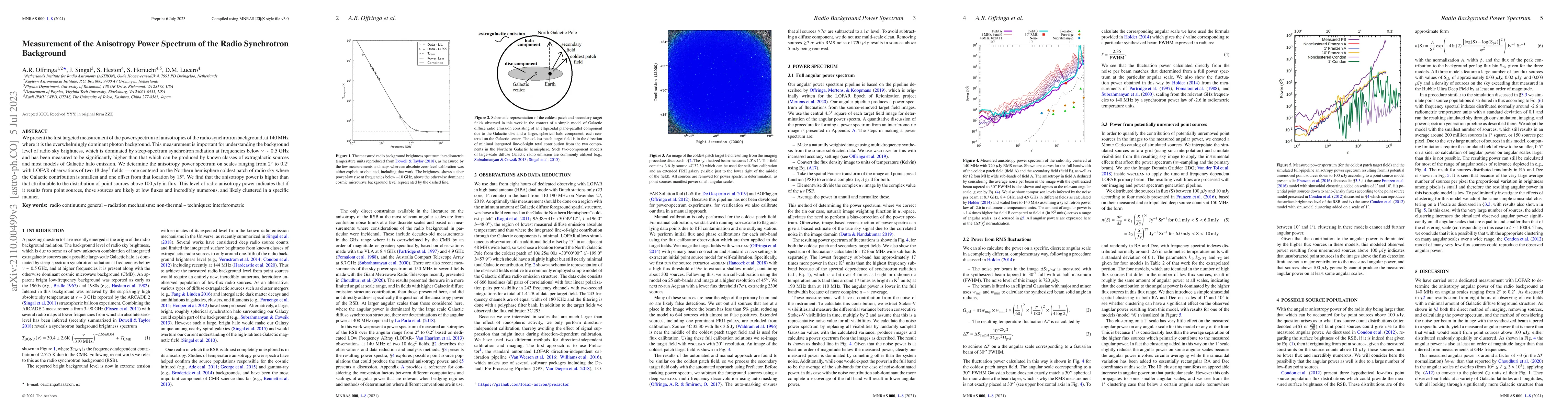 Thumbnail for Measurement of the Anisotropy Power Spectrum of the Radio Synchrotron
  Background