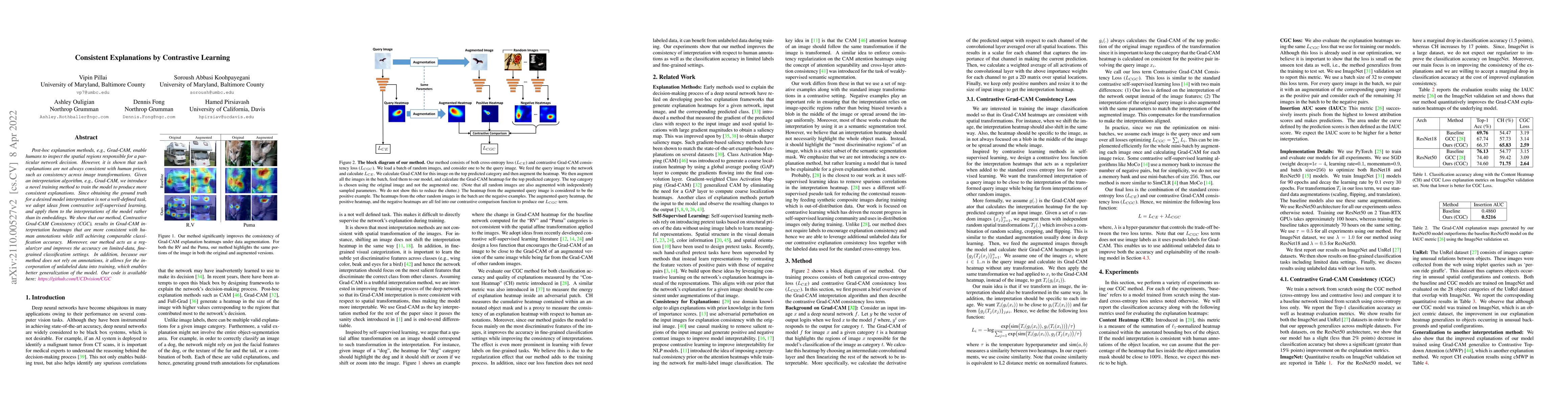 Thumbnail for Consistent Explanations by Contrastive Learning