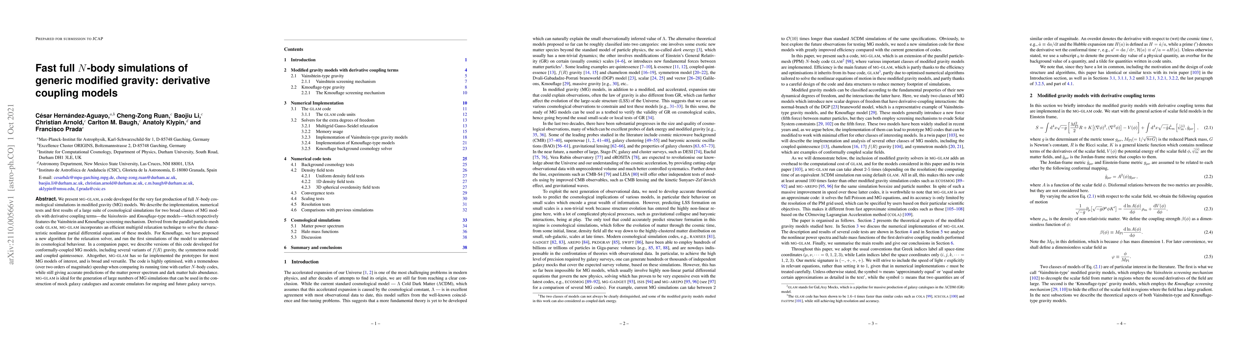 Thumbnail for Fast full $N$-body simulations of generic modified gravity: derivative
  coupling models