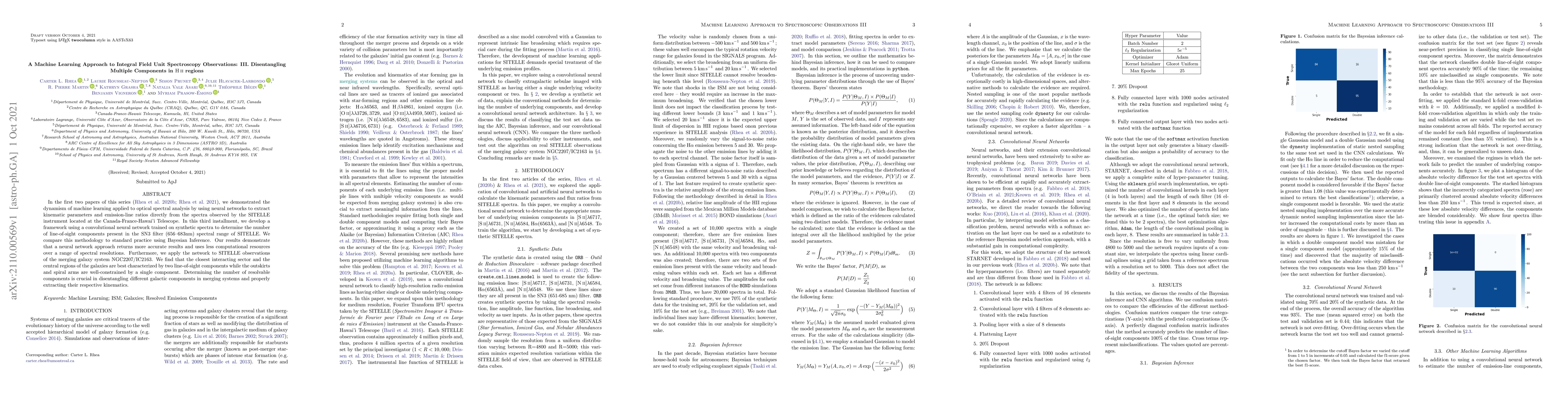 Thumbnail for A Machine Learning Approach to Integral Field Unit Spectroscopy
  Observations: III. Disentangling Multiple Components in Hii regions