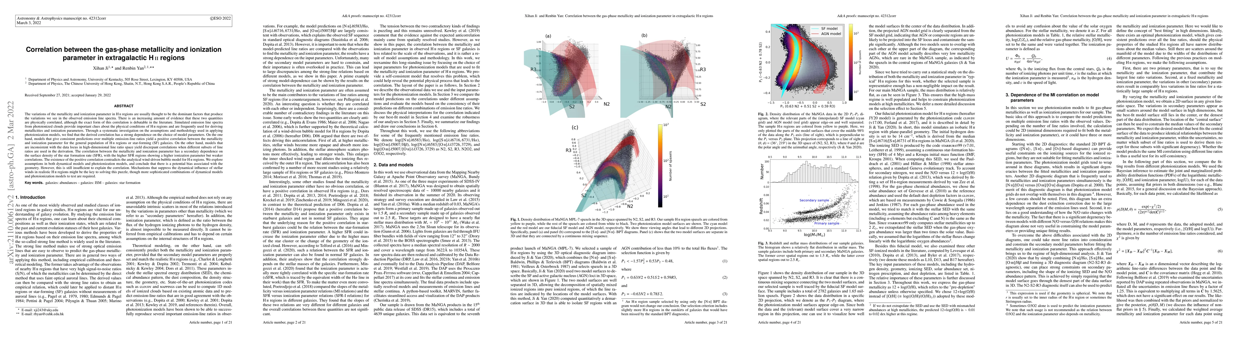 Thumbnail for Correlation between the gas-phase metallicity and ionization parameter
  in extragalactic HII regions