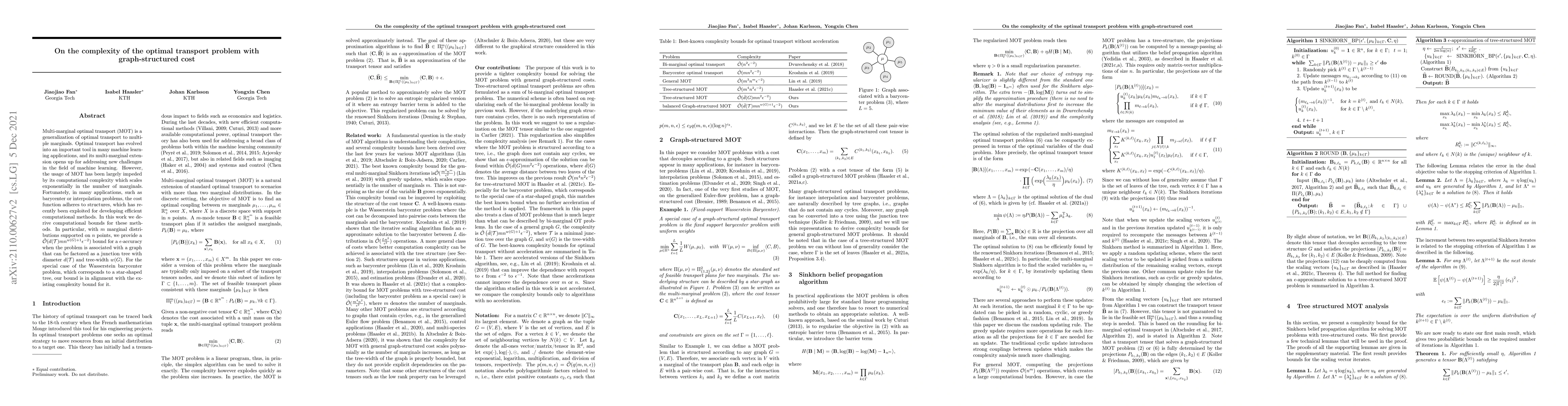 Thumbnail for On the complexity of the optimal transport problem with graph-structured
  cost