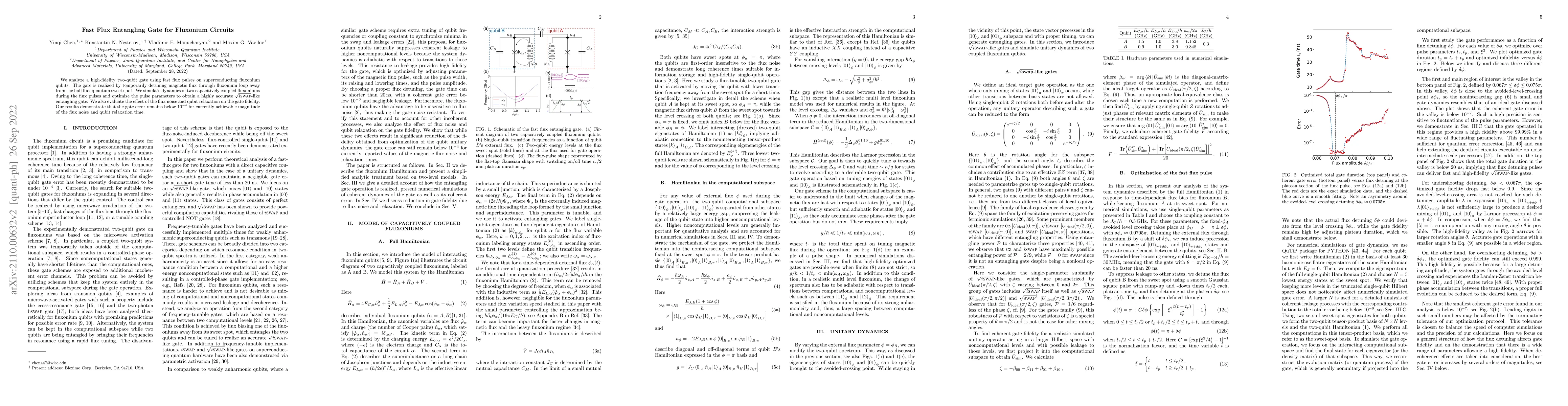 Thumbnail for Fast Flux Entangling Gate for Fluxonium Circuits