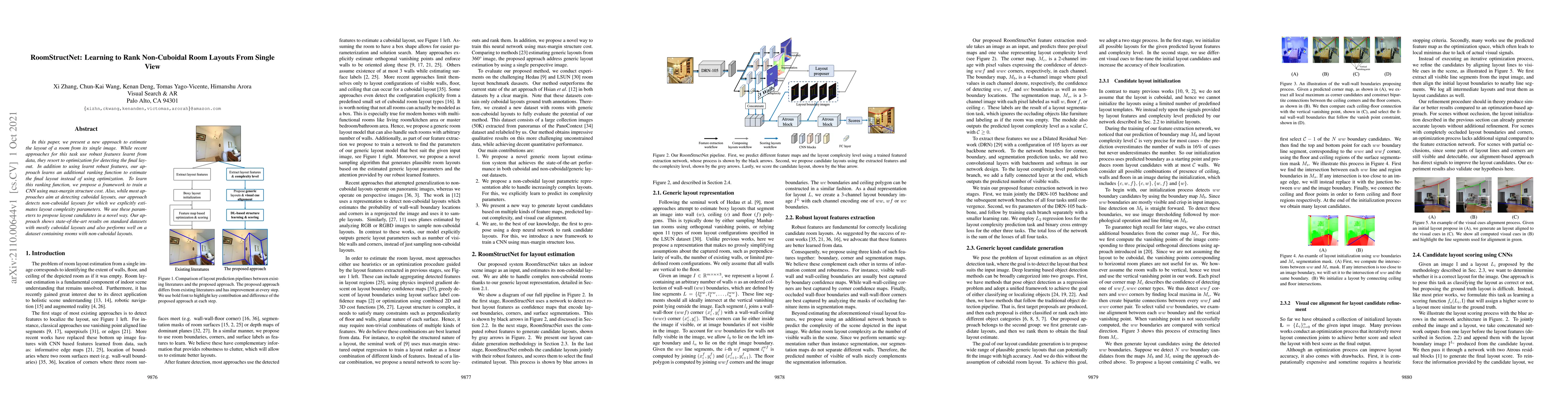 Thumbnail for RoomStructNet: Learning to Rank Non-Cuboidal Room Layouts From Single
  View
