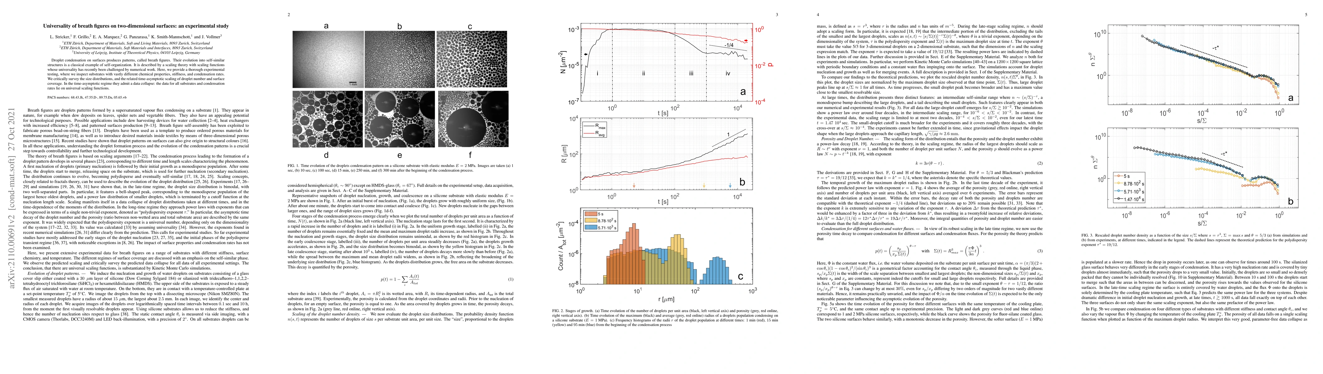Thumbnail for Universality of breath figures on two-dimensional surfaces: an
  experimental study