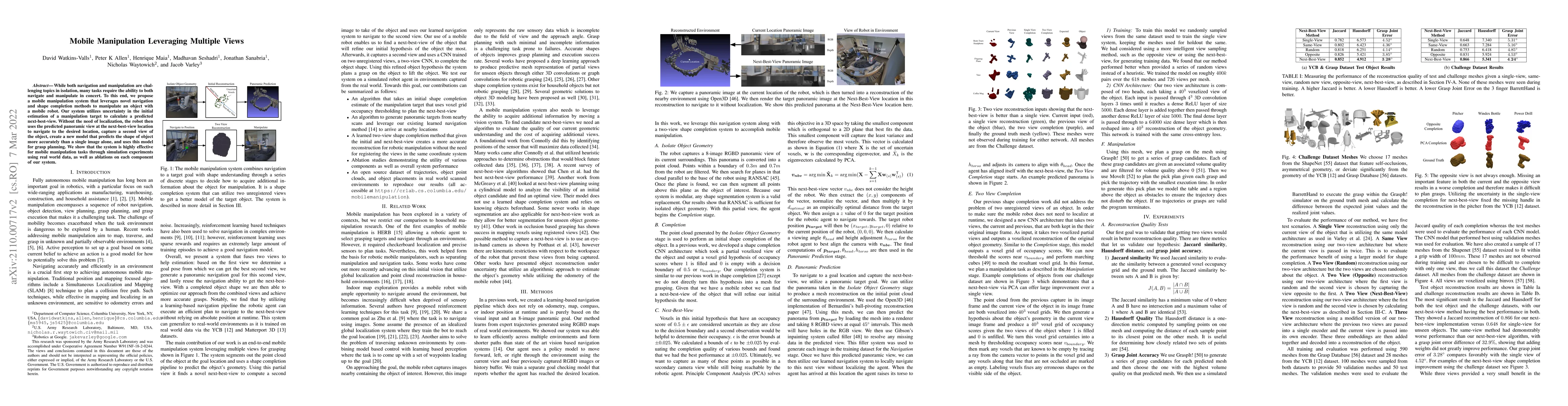 Thumbnail for Mobile Manipulation Leveraging Multiple Views