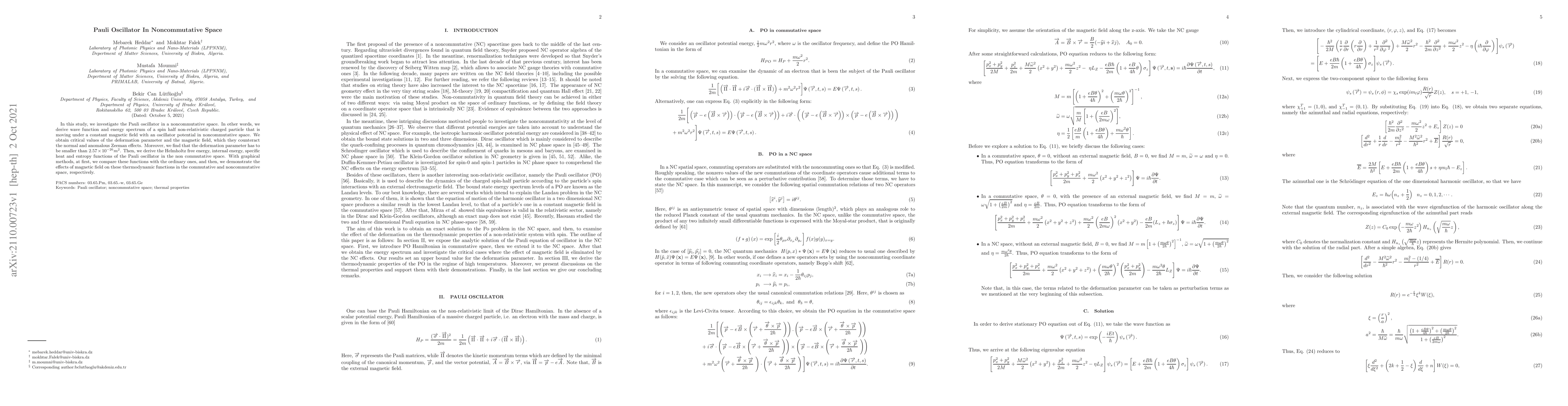 Thumbnail for Pauli Oscillator In Noncommutative Space