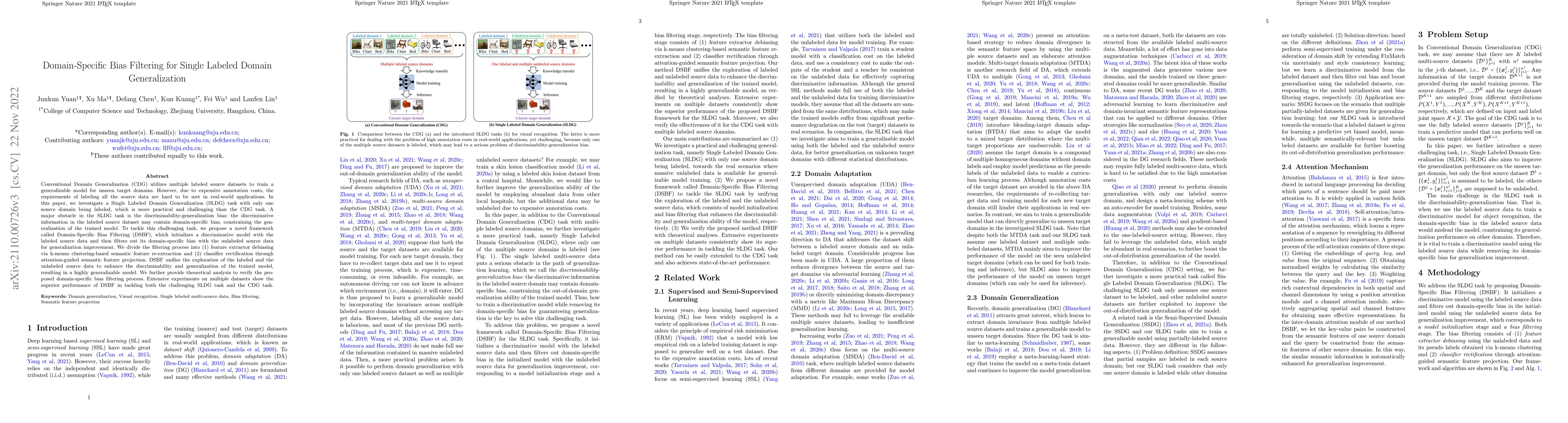 Thumbnail for Domain-Specific Bias Filtering for Single Labeled Domain Generalization