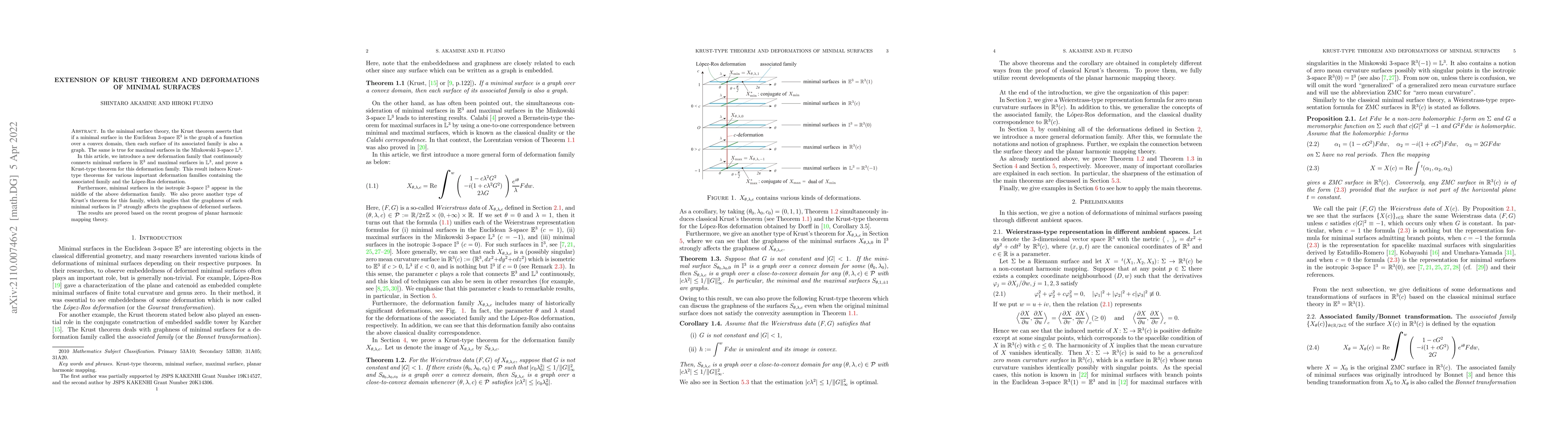 Thumbnail for Extension of Krust theorem and deformations of minimal surfaces
