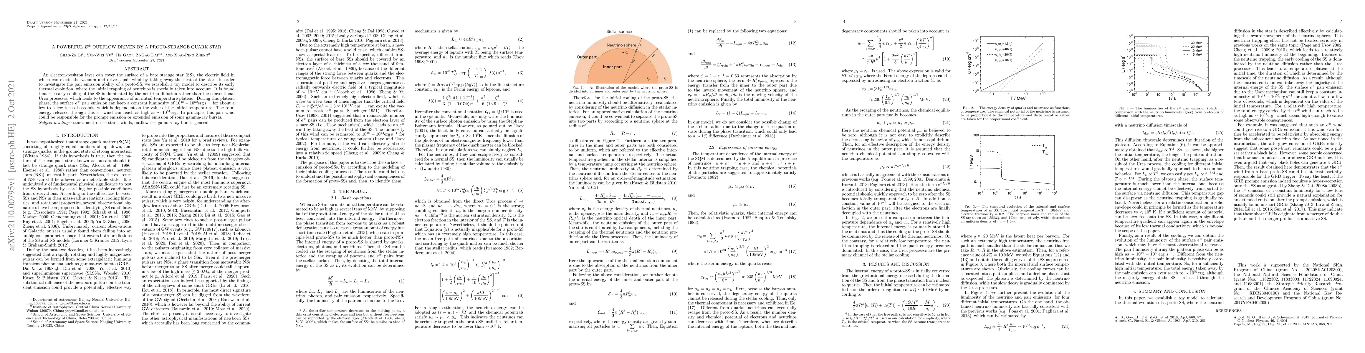 Thumbnail for A powerful e^{+-} outflow driven by a proto-strange quark star