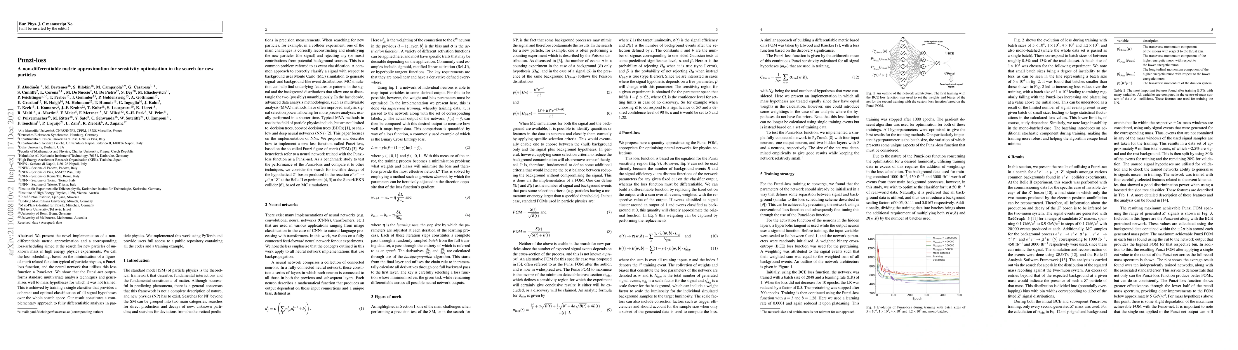 Thumbnail for Punzi-loss: A non-differentiable metric approximation for sensitivity
  optimisation in the search for new particles