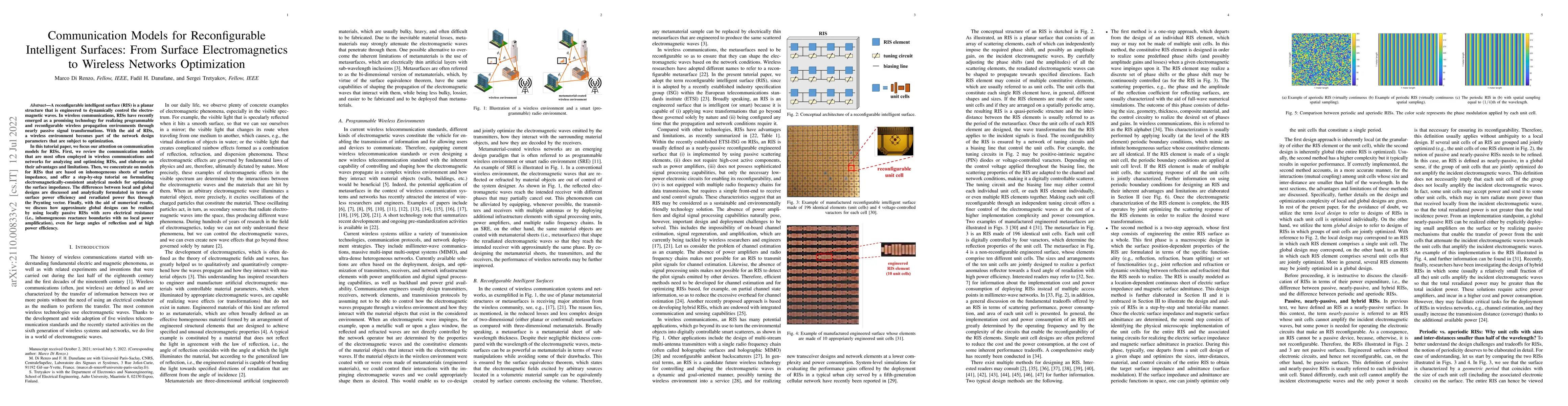 Thumbnail for Communication Models for Reconfigurable Intelligent Surfaces: From
  Surface Electromagnetics to Wireless Networks Optimization