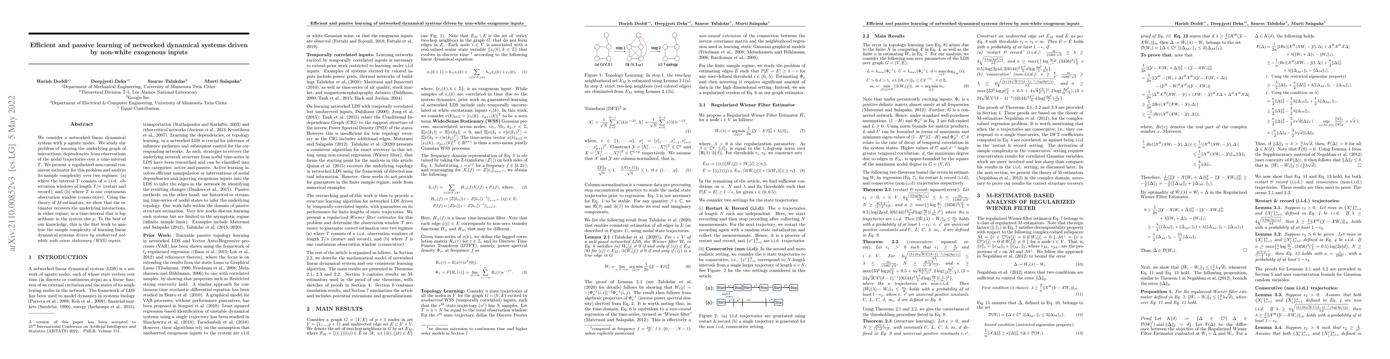 Thumbnail for Efficient and passive learning of networked dynamical systems driven by
  non-white exogenous inputs