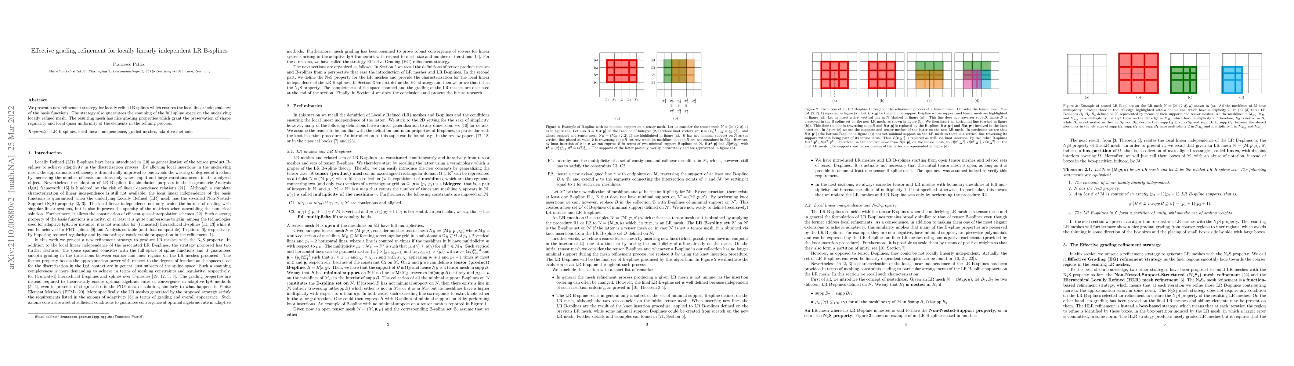 Thumbnail for Effective grading refinement for locally linearly independent LR
  B-splines
