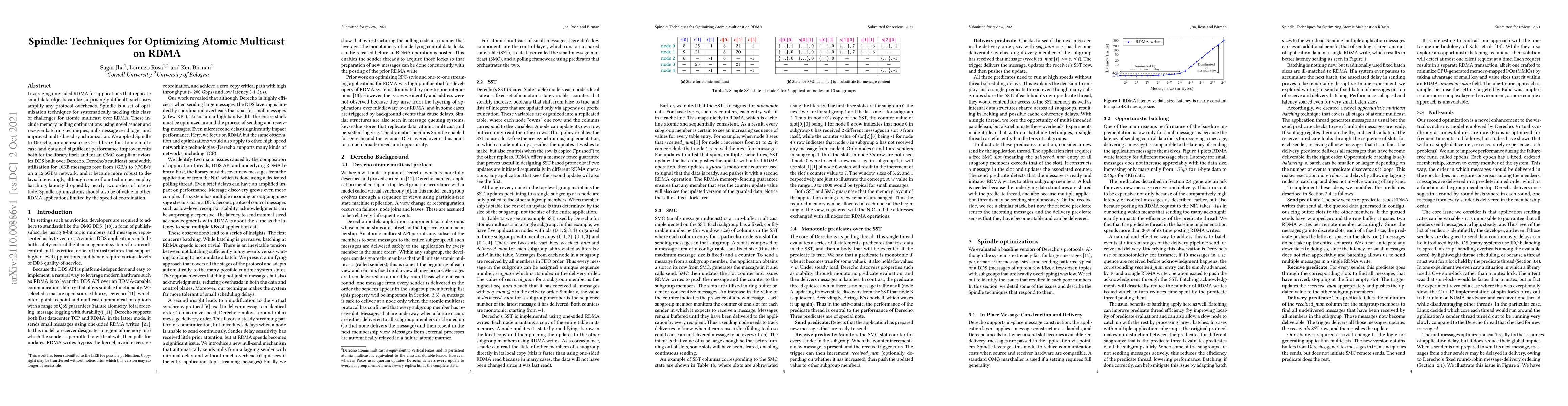 Thumbnail for Spindle: Techniques for Optimizing Atomic Multicast on RDMA